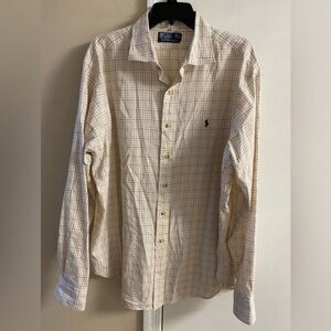 Polo by Ralph Lauren Men's Cream Checkered Shirt XL